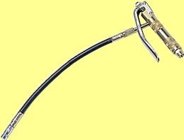 Gun with hose.