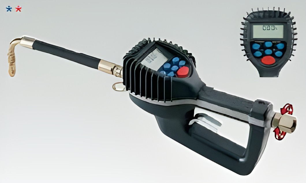 Digital dispensing oil gun with preselection,